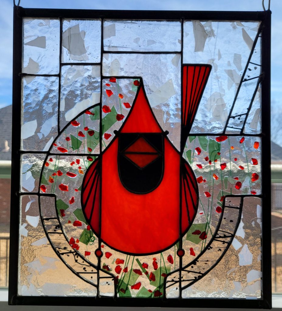 Stained glass cardinal 