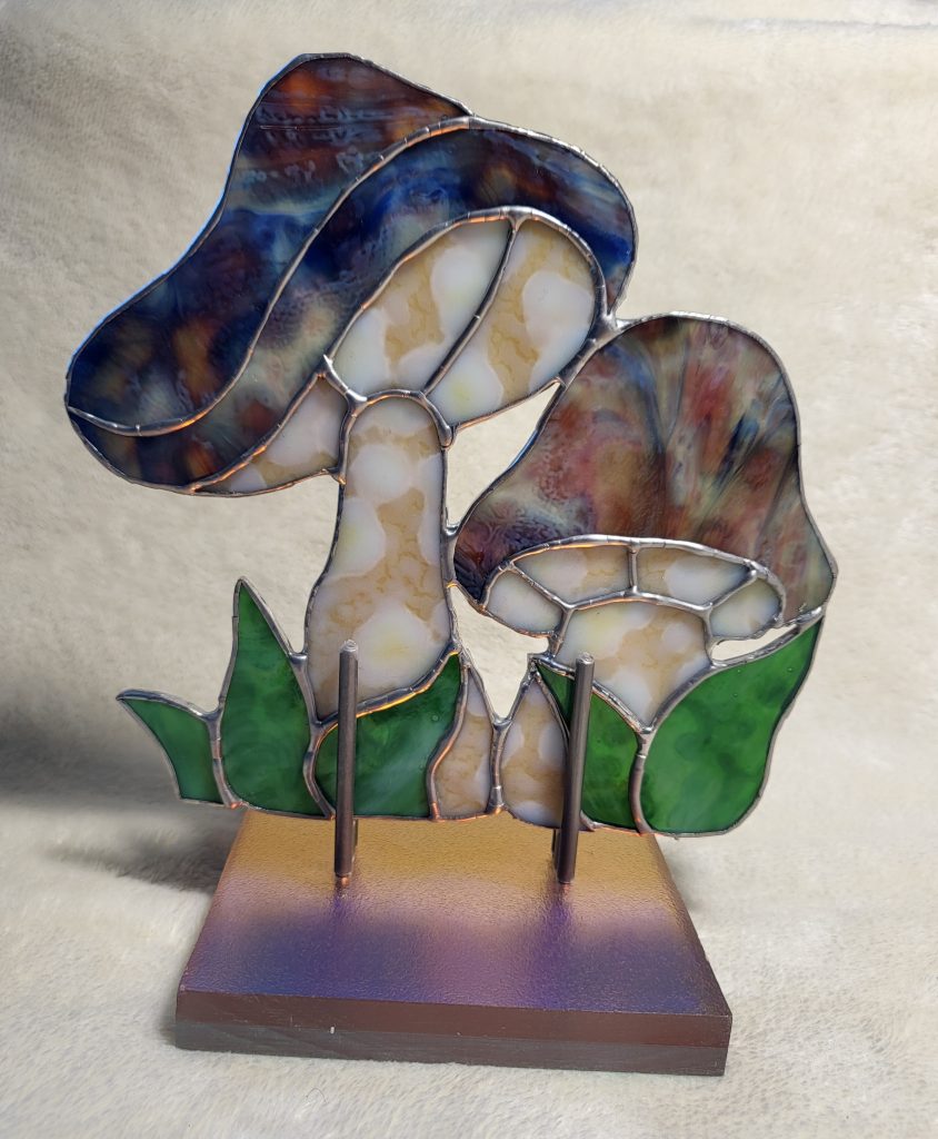Stained glass mushrooms.