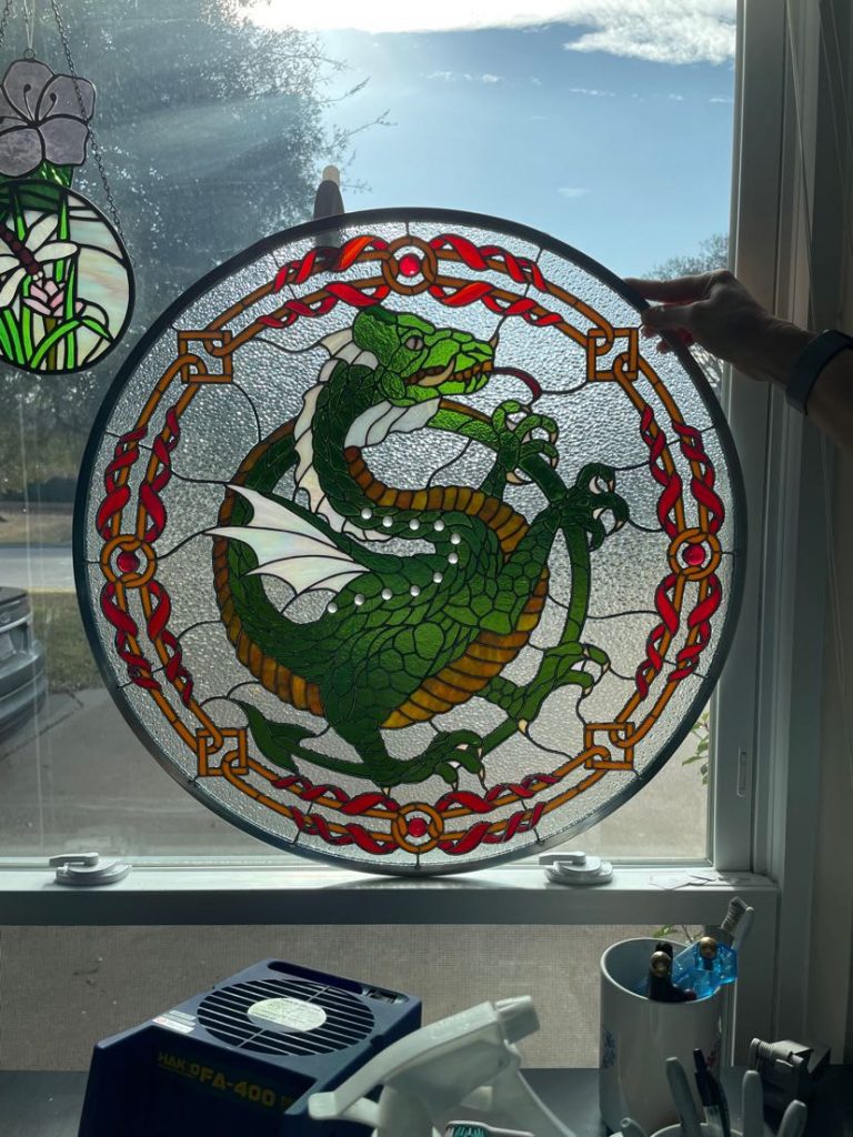 Stained glass dragon